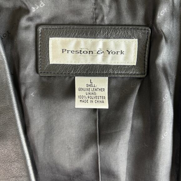 Preston & York Black Genuine Leather Jacket - Size Large - Picture 4 of 7
